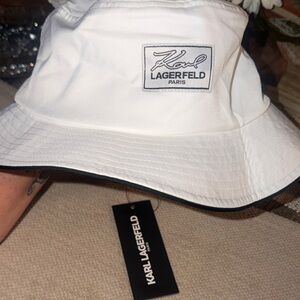 Karl Lagerfeld White and Black Hat
